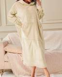 Velvet Sleep Dress Plus Length Plus Velvet Warm Home Wear