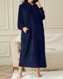 Velvet Sleep Dress Plus Length Plus Velvet Warm Home Wear