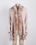 Women Winter Fur Shawls Wraps Over Size Coat Cardigan Tassel Jacket