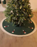 Christmas Knitting Gift 3D Christmas Hat Decorations Tree Skirt Green Purple Red