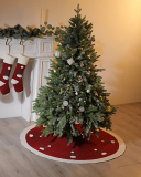 Christmas Knitting Gift 3D Christmas Hat Decorations Tree Skirt Green Purple Red
