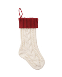 Knit Christmas Decoration Colorblock Solid Color Big Gift Socking Red Gray Ivory Green