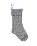 Knit Christmas Decoration Colorblock Solid Color Big Gift Socking Red Gray Ivory Green