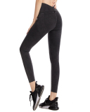 New Style Jean Yoga Sports Slim Leggings Black Deep Gray Blue S-2XL