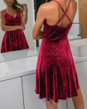 Sleeveless Women V-neck Hot Women Casual Dress XS-L