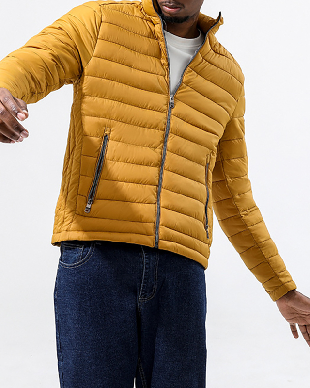 Men's Long Sleeve Stand Collar Warm Casual Cotton Coat Winter Jacket Black Army Green Yellow Dark Blue Wine Red Plus Size Men's Coat M-6XL
