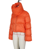 Fashion Warming Winter High Neck Scarf Puffer Jacket Army Green Orange Black Beige S-2XL