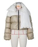 Fashion Warming Winter High Neck Scarf Puffer Jacket Army Green Orange Black Beige S-2XL