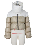 Fashion Warming Winter High Neck Scarf Puffer Jacket Army Green Orange Black Beige S-2XL