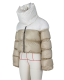 Fashion Warming Winter High Neck Scarf Puffer Jacket Army Green Orange Black Beige S-2XL