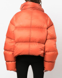 Fashion Warming Winter High Neck Scarf Puffer Jacket Army Green Orange Black Beige S-2XL