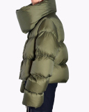 Fashion Warming Winter High Neck Scarf Puffer Jacket Army Green Orange Black Beige S-2XL