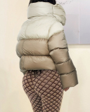 Fashion Warming Winter High Neck Scarf Puffer Jacket Army Green Orange Black Beige S-2XL