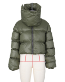 Fashion Warming Winter High Neck Scarf Puffer Jacket Army Green Orange Black Beige S-2XL