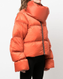 Fashion Warming Winter High Neck Scarf Puffer Jacket Army Green Orange Black Beige S-2XL