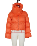 Fashion Warming Winter High Neck Scarf Puffer Jacket Army Green Orange Black Beige S-2XL