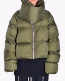 Fashion Warming Winter High Neck Scarf Puffer Jacket Army Green Orange Black Beige S-2XL