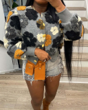 Retro Three -dimensional Flower Temperament Loose Cardigan Short Jacket S-2XL