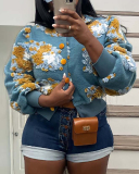 Retro Three -dimensional Flower Temperament Loose Cardigan Short Jacket S-2XL