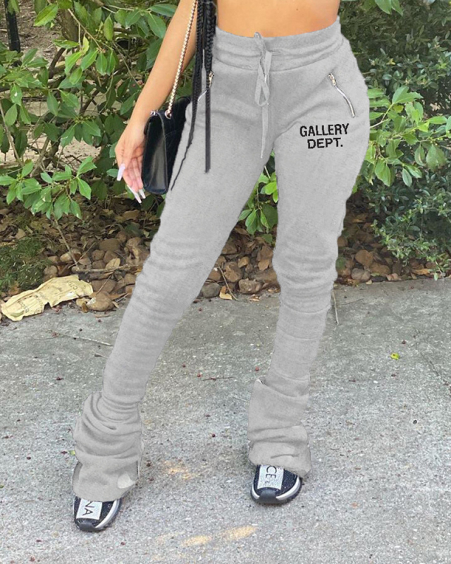 High Waist Wholesale Sporty Stack Pants