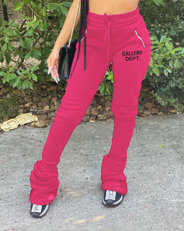 High Waist Wholesale Sporty Stack Pants