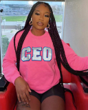Letter Printed Loose Style Women  Fashion Sweatshirt S-XL