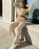 Solid Color Women Two Piece Fashion Two Piece Set