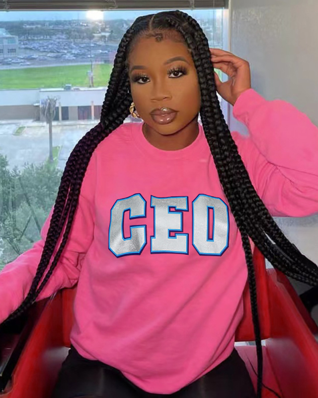 Letter Printed Loose Style Women  Fashion Sweatshirt S-XL