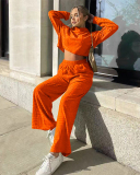 Solid Color Women Two Piece Fashion Two Piece Set
