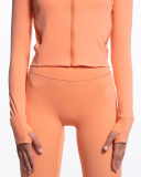 Women Long Sleeve Solid Color Turktneck Jacket Black Beige Purple Orange S-L