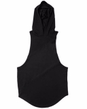 Men's Solid Color Three Patchwork Hooded Sports Vest M-XXL