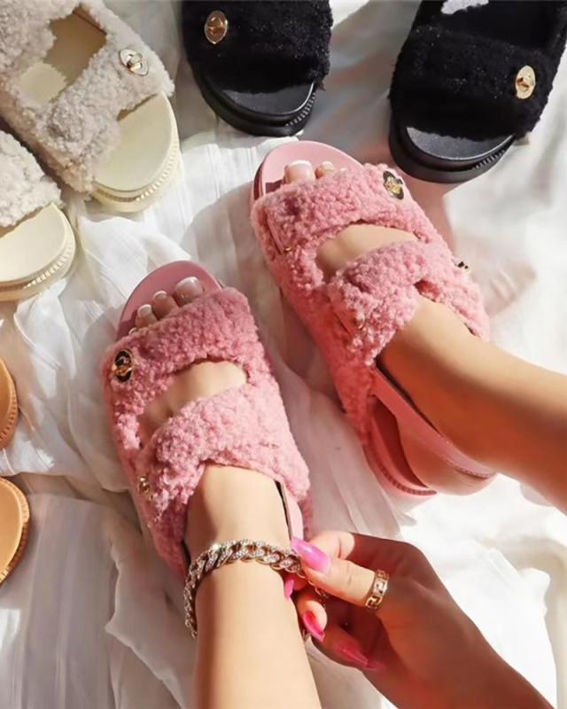 Winter fur Women Sandals Shoes