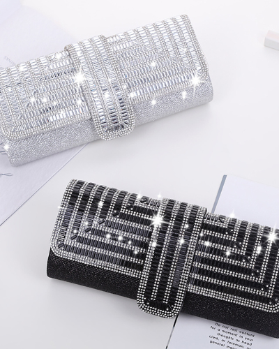 Elegant Shining Evening Party Purse&Bags Silver Black