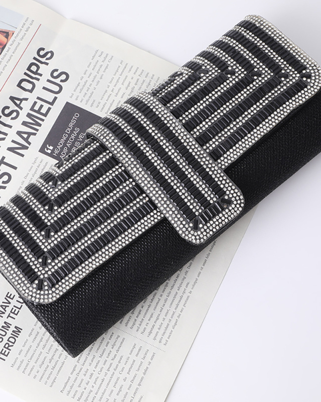 Elegant Shining Evening Party Purse&Bags Silver Black