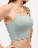 Women Solid Color Strap Sports Running Yoga Tops Vest S-XL