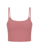 Women Solid Color Strap Sports Running Yoga Tops Vest S-XL