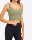 Women Sleeveless Solid Color Yoga Sports Bra Tops Vest 4-12