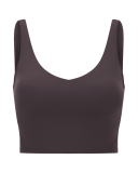 Women Sleeveless Solid Color Yoga Sports Bra Tops Vest 4-12