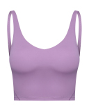 Women Sleeveless Solid Color Yoga Sports Bra Tops Vest 4-12