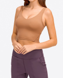 Women Sleeveless Solid Color Yoga Sports Bra Tops Vest 4-12