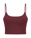 Women Solid Color Strap Sports Running Yoga Tops Vest S-XL