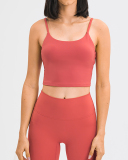 Women Solid Color Strap Sports Running Yoga Tops Vest S-XL