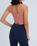 Women Sleeveless Solid Color Yoga Sports Bra Tops Vest 4-12