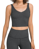 Women Sleeveless Solid Color Yoga Sports Bra Tops Vest 4-12