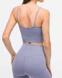 Women Solid Color Strap Sports Running Yoga Tops Vest S-XL