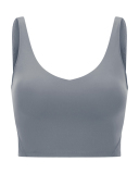 Women Sleeveless Solid Color Yoga Sports Bra Tops Vest 4-12