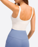 Women Sleeveless Solid Color Yoga Sports Bra Tops Vest 4-12