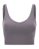 Women Sleeveless Solid Color Yoga Sports Bra Tops Vest 4-12