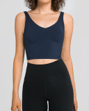 Women Sleeveless Solid Color Yoga Sports Bra Tops Vest 4-12