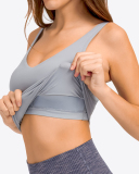 Women Sleeveless Solid Color Yoga Sports Bra Tops Vest 4-12